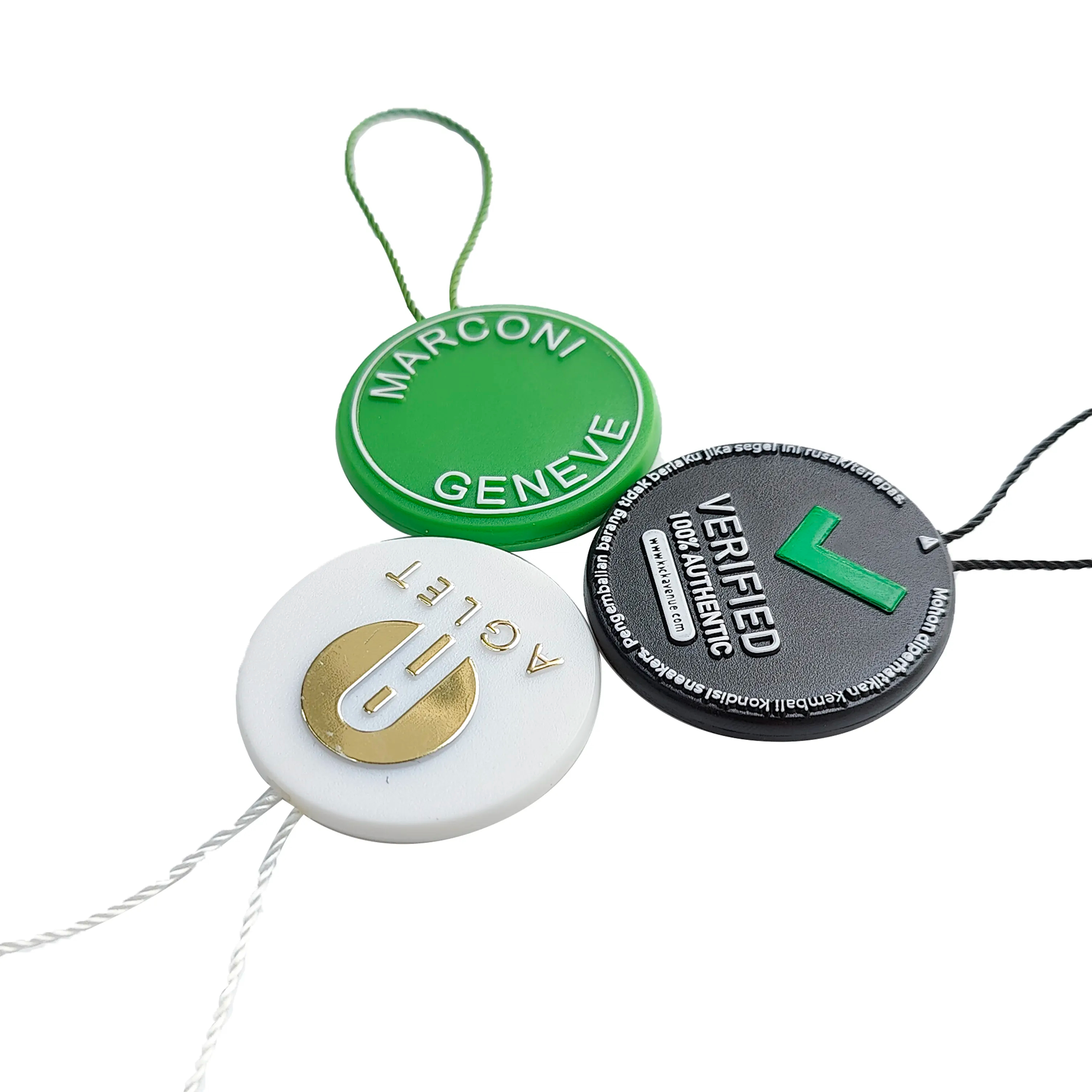 Populsr Design Hanging Round label Tags 3D embossed design labels